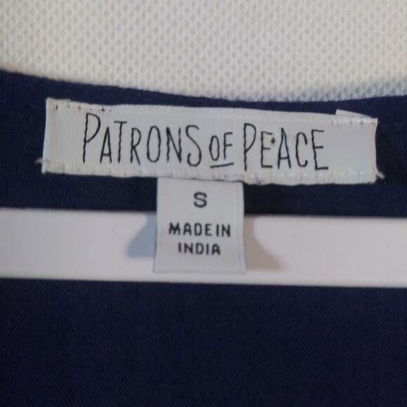 Patrons Of Peace Navy Blue Embroidered Dress Tunic Boho Size Small - Picture 5 of 6